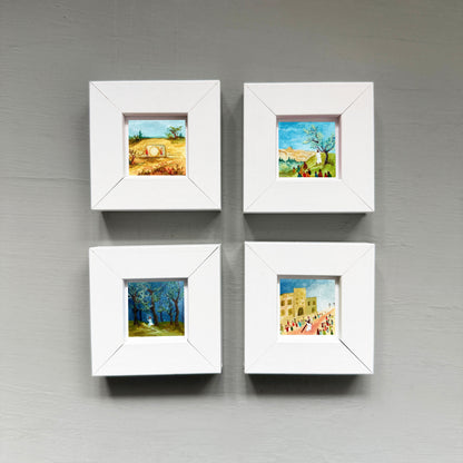 Miniature Easter Holy Week Art Prints Set of 8 - Tiny Watercolor 1-Inch Mini Wall Decor