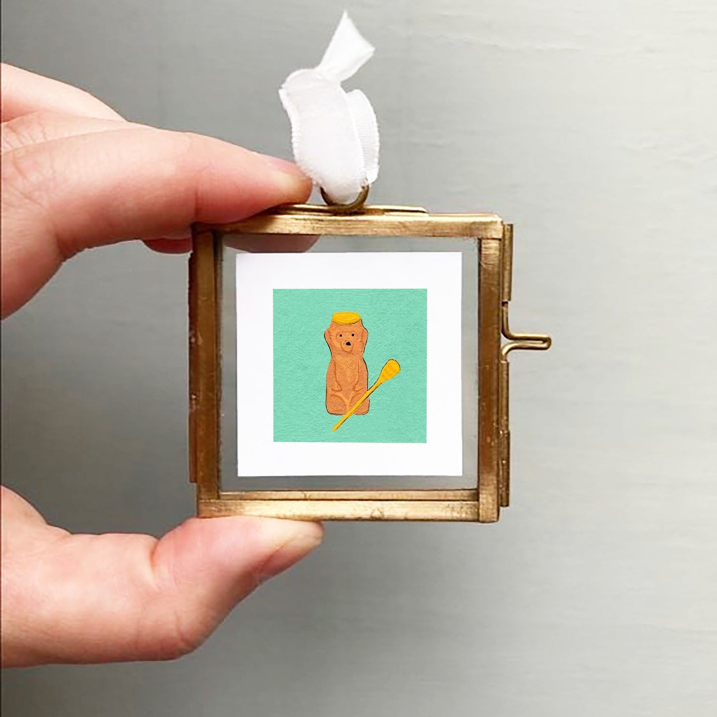 Mini 1" Honey Bear Gouache Art Print