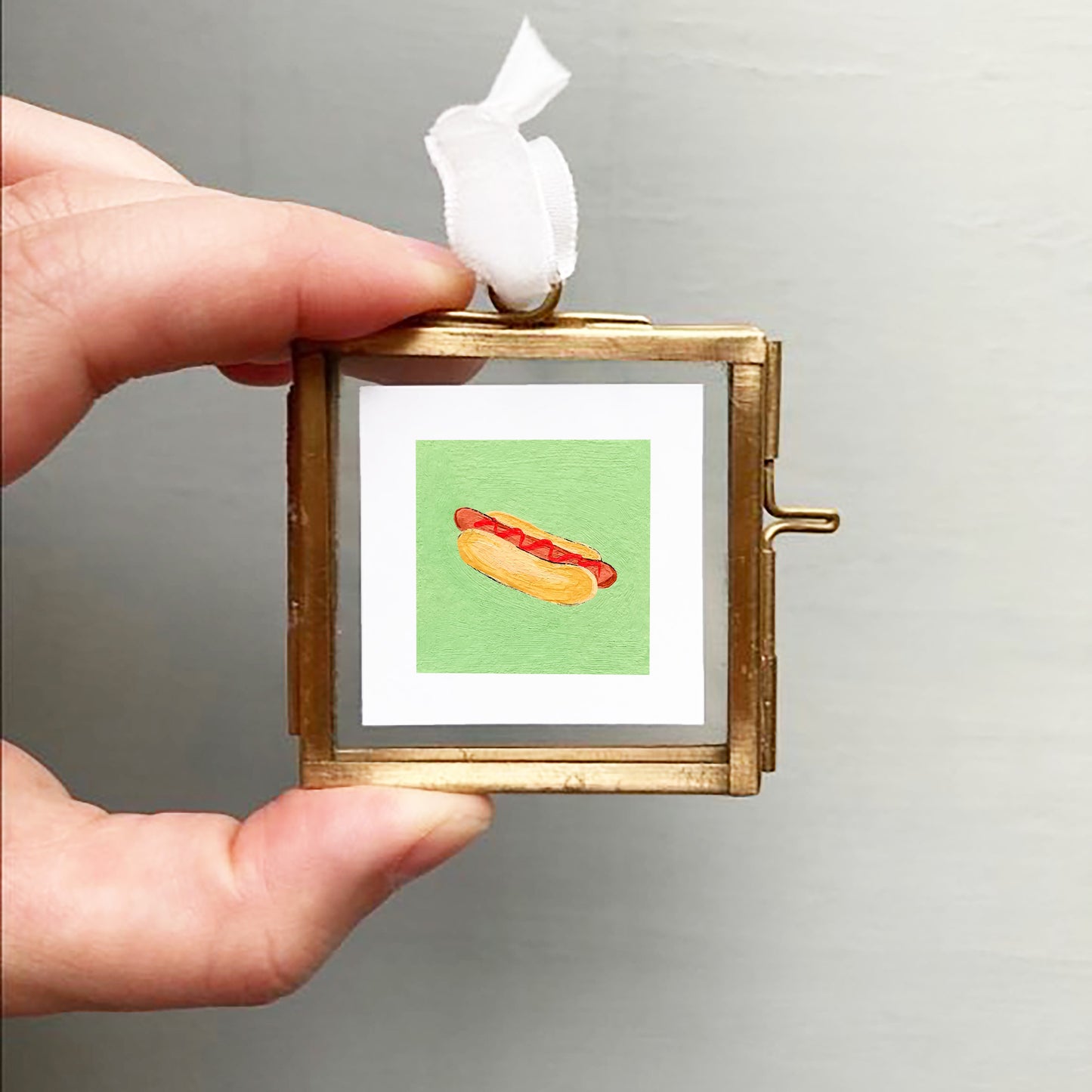 Mini 1" Hotdog Gouache Art Print
