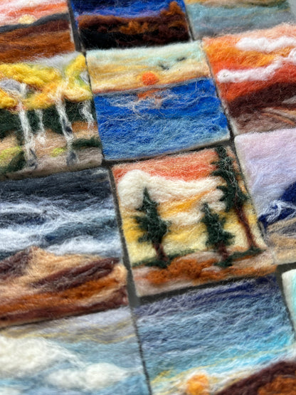 Framed Needle Felted Wool Original Landscape #9