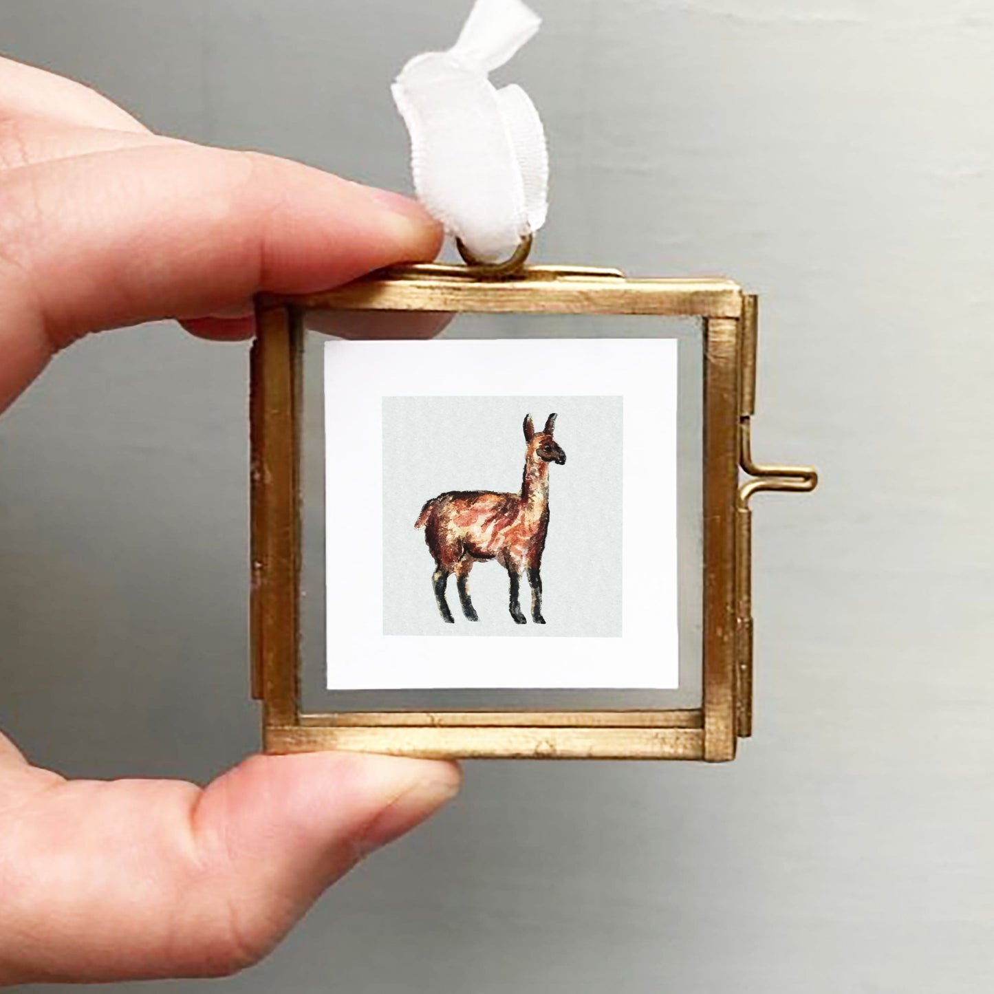 ORIGINAL Mini 1" Llama Watercolor Painting