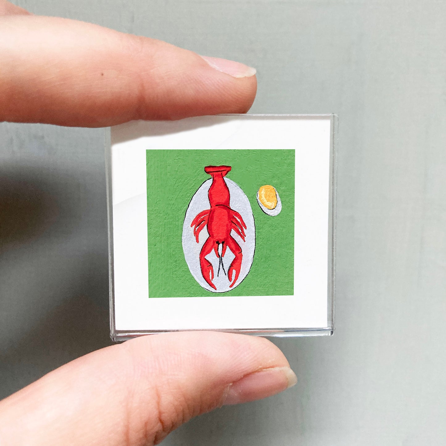 Mini 1" Lobster Seafood Gouache Art Print