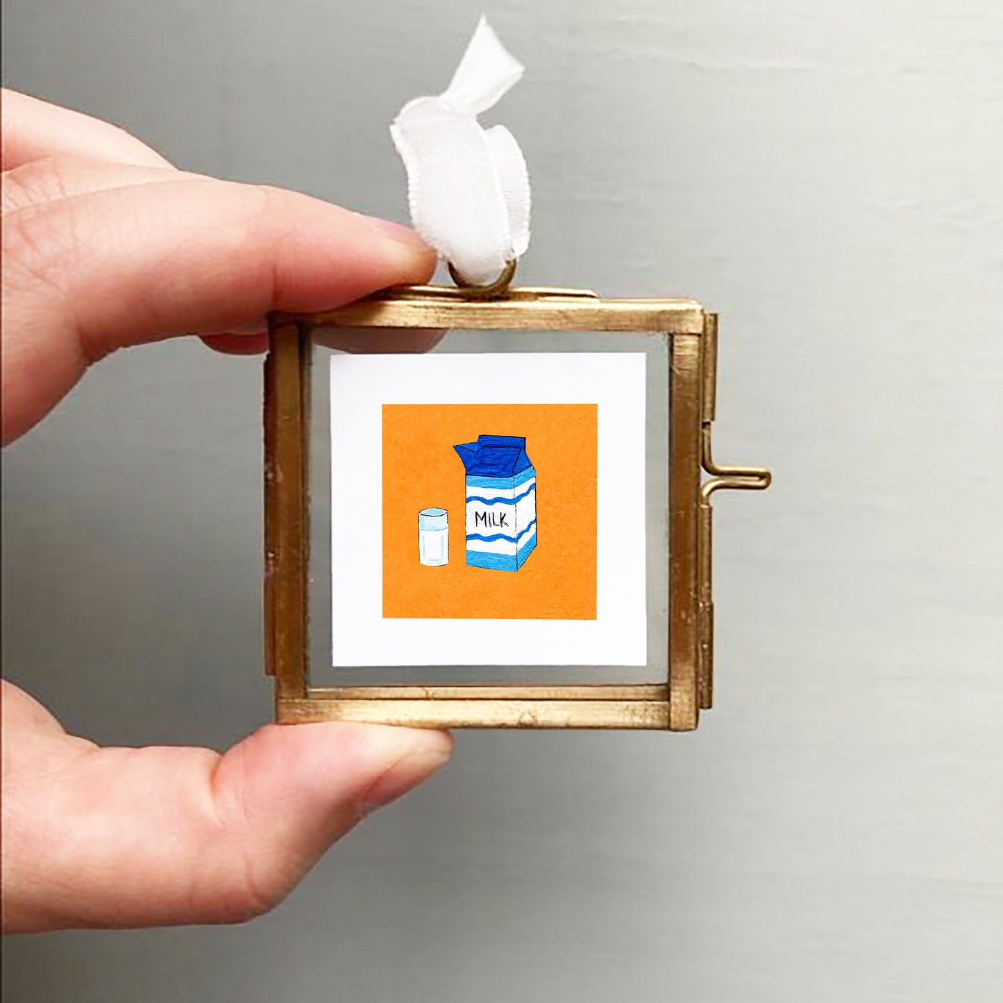 Mini 1" Milk Carton Gouache Art Print
