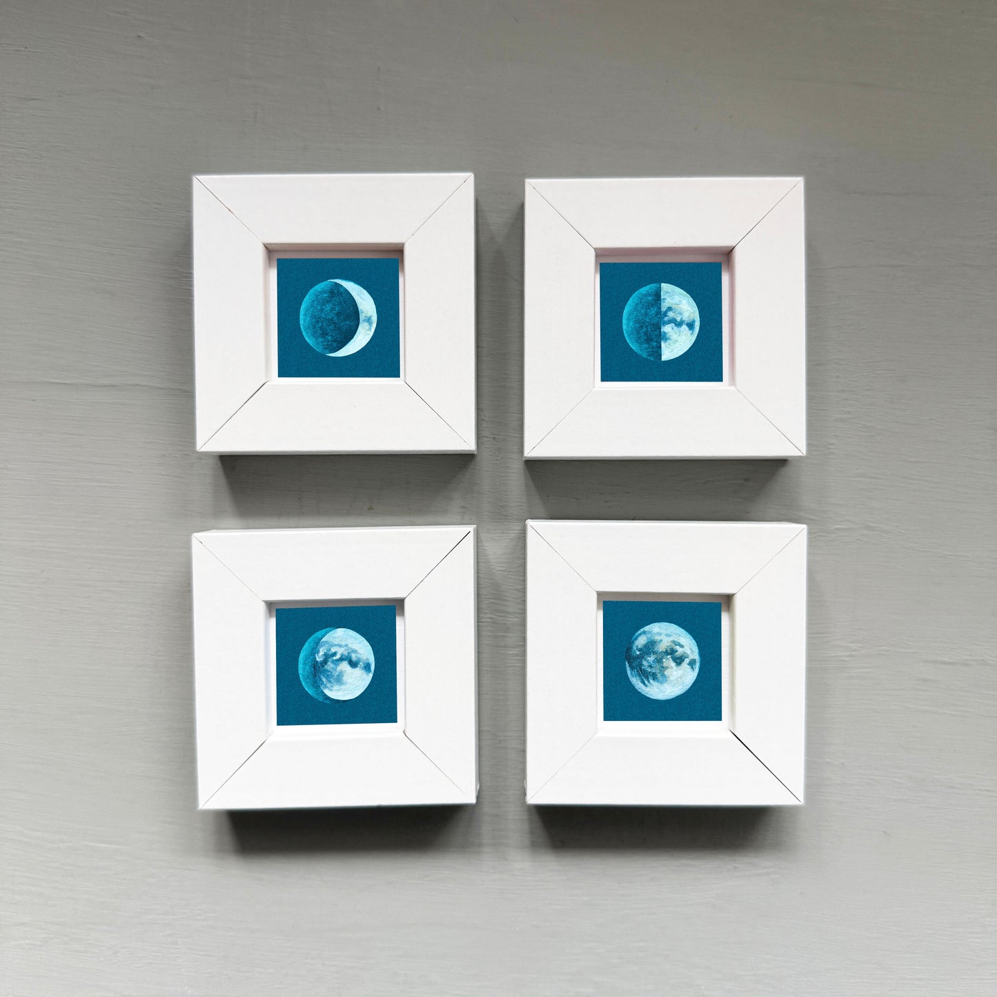 Set of 4 Tiny Moon Phases Prints