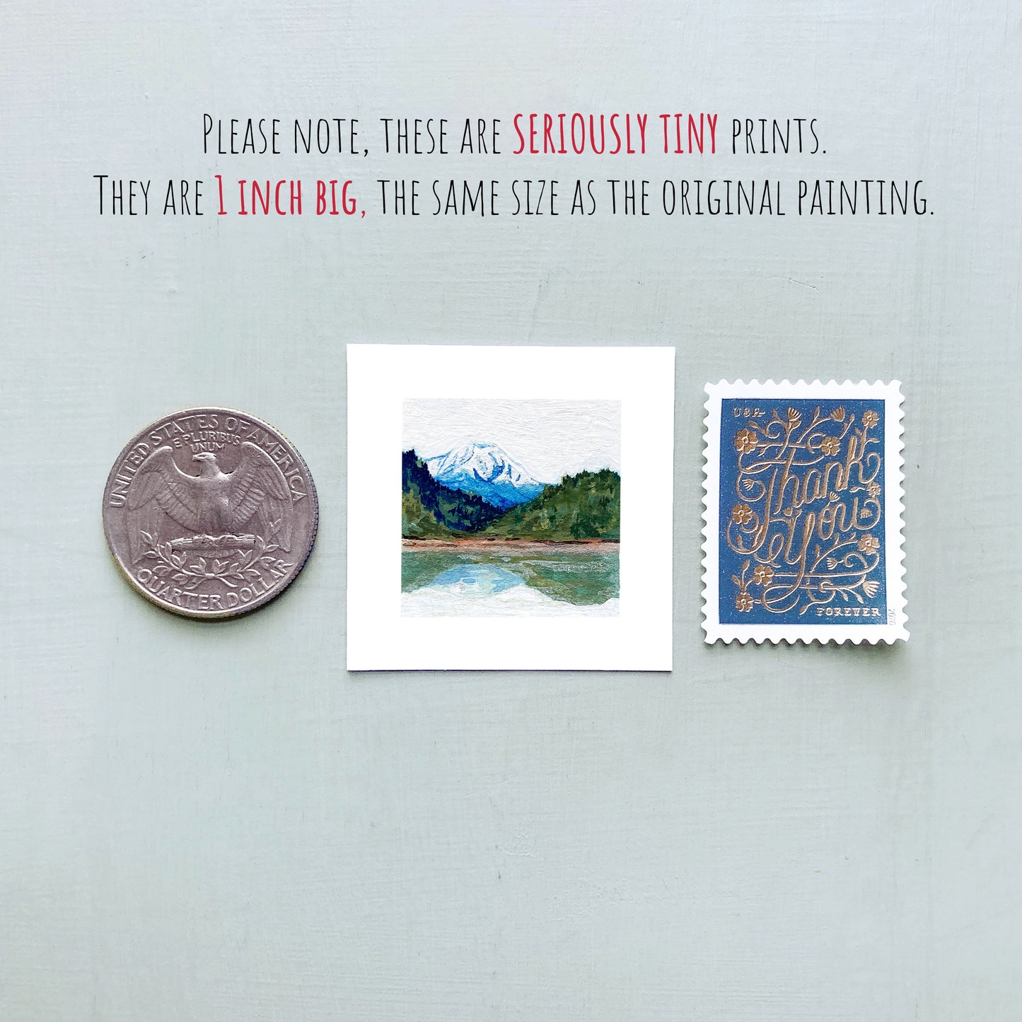 Mini 1" Mountain Lake Gouache Print