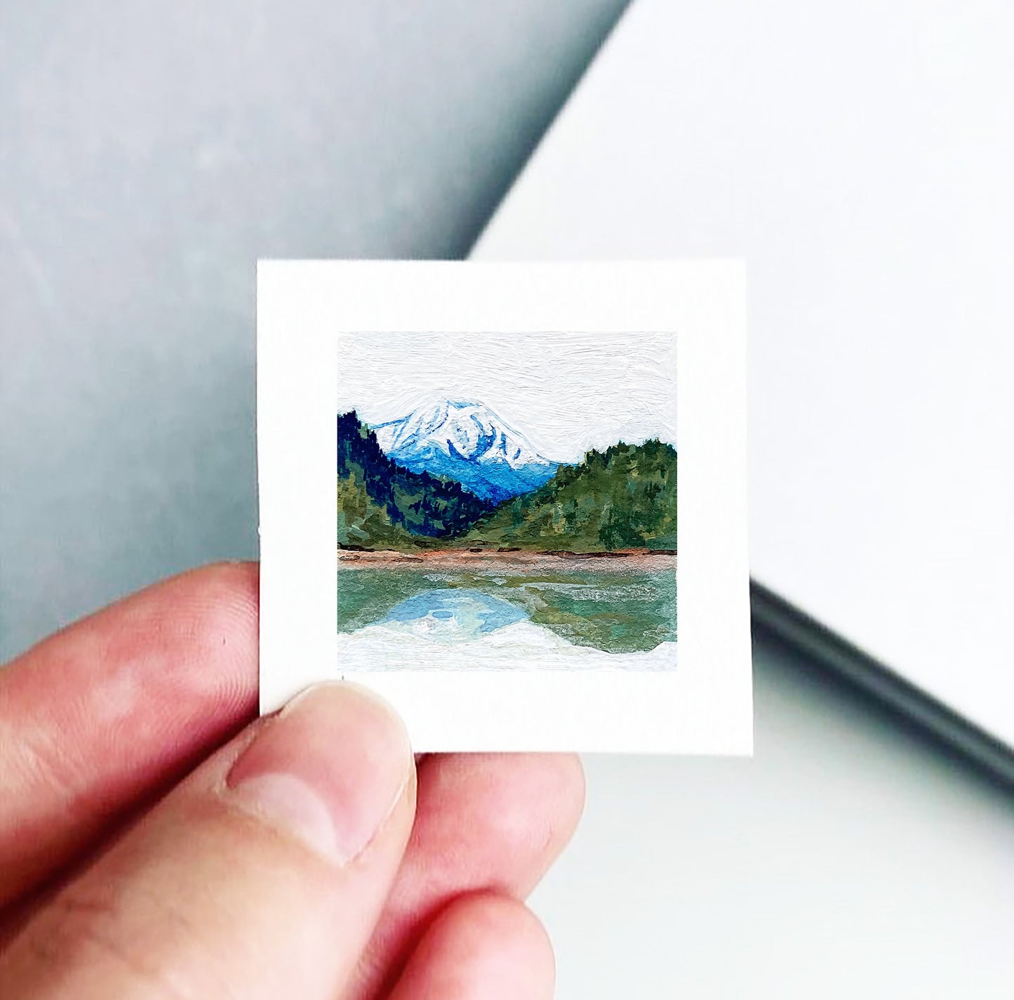 Mini 1" Mountain Lake Gouache Print