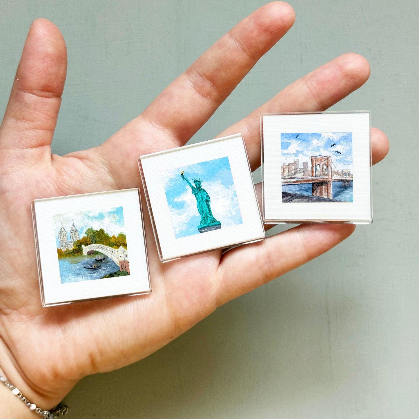 FULL SET 10 NYC Miniature Art PRINTS