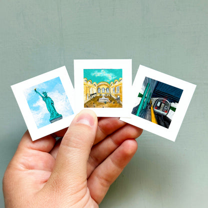 FULL SET 10 NYC Miniature Art PRINTS