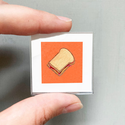 Mini 1" PB&J Sandwich Gouache Art Print