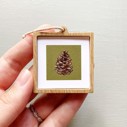 Mini 1" Pinecone Gouache Print