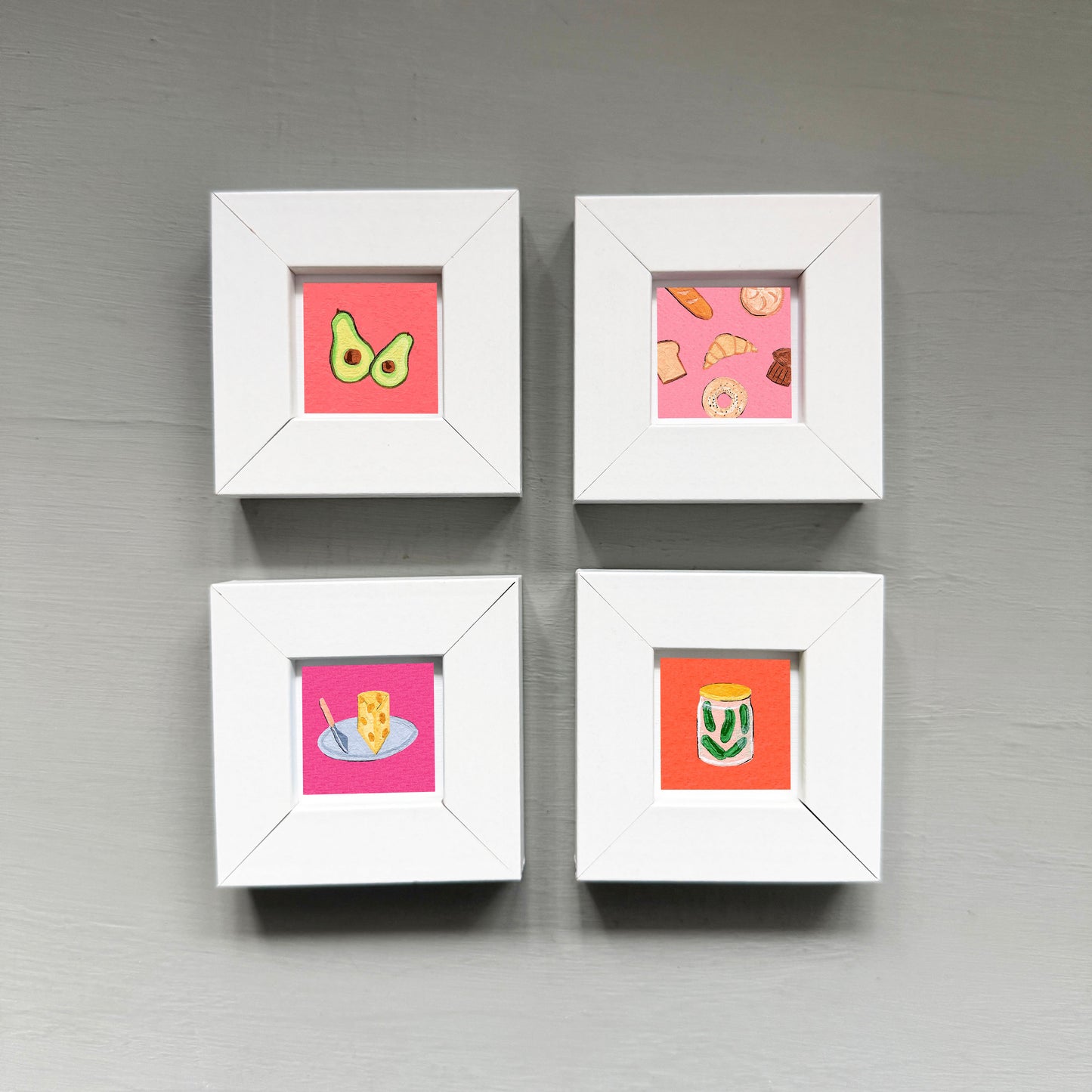 Set of 4 Tiny Food Prints
