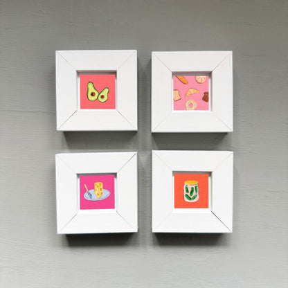 Set of 4 Tiny Food Prints