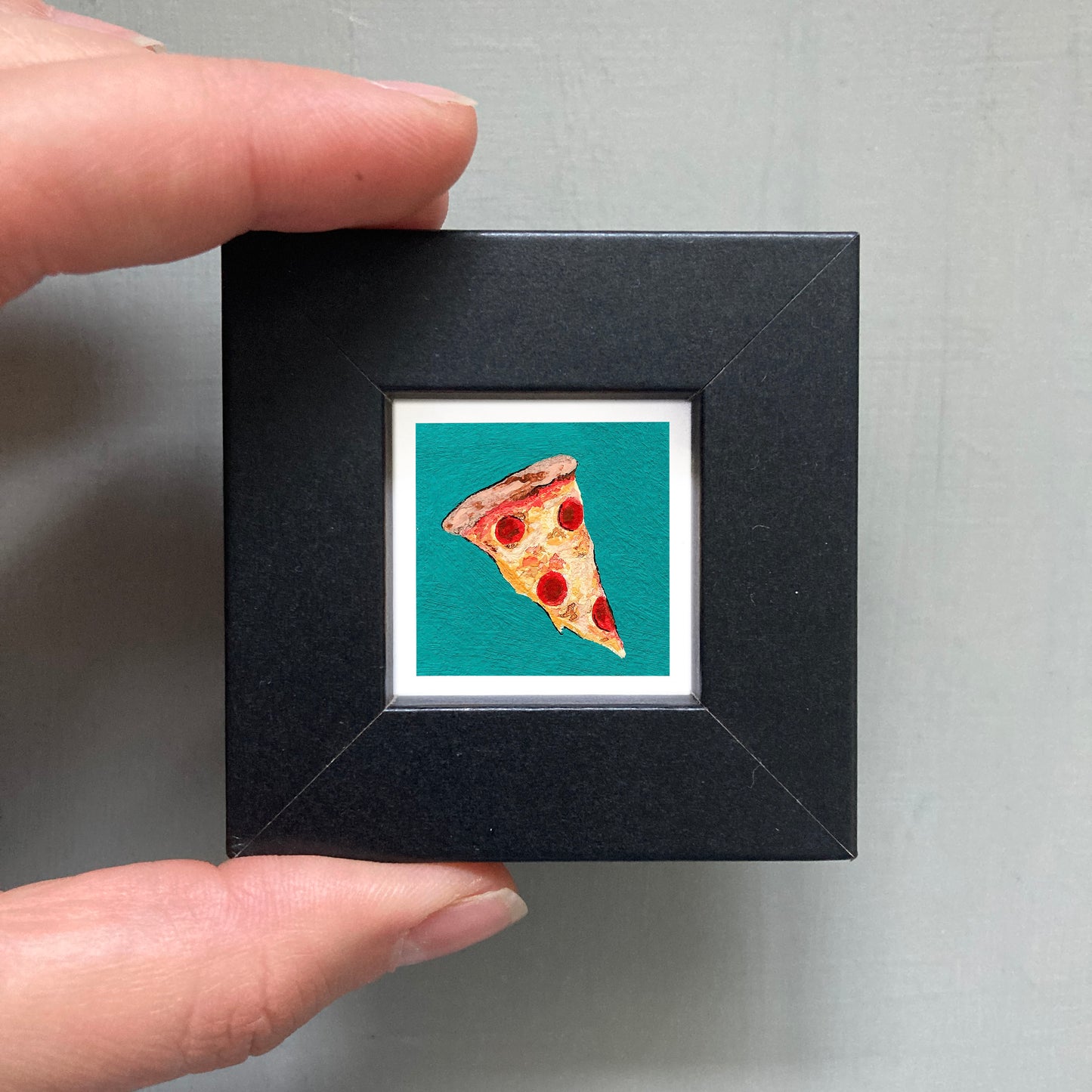 Mini 1" Pizza Gouache Art Print