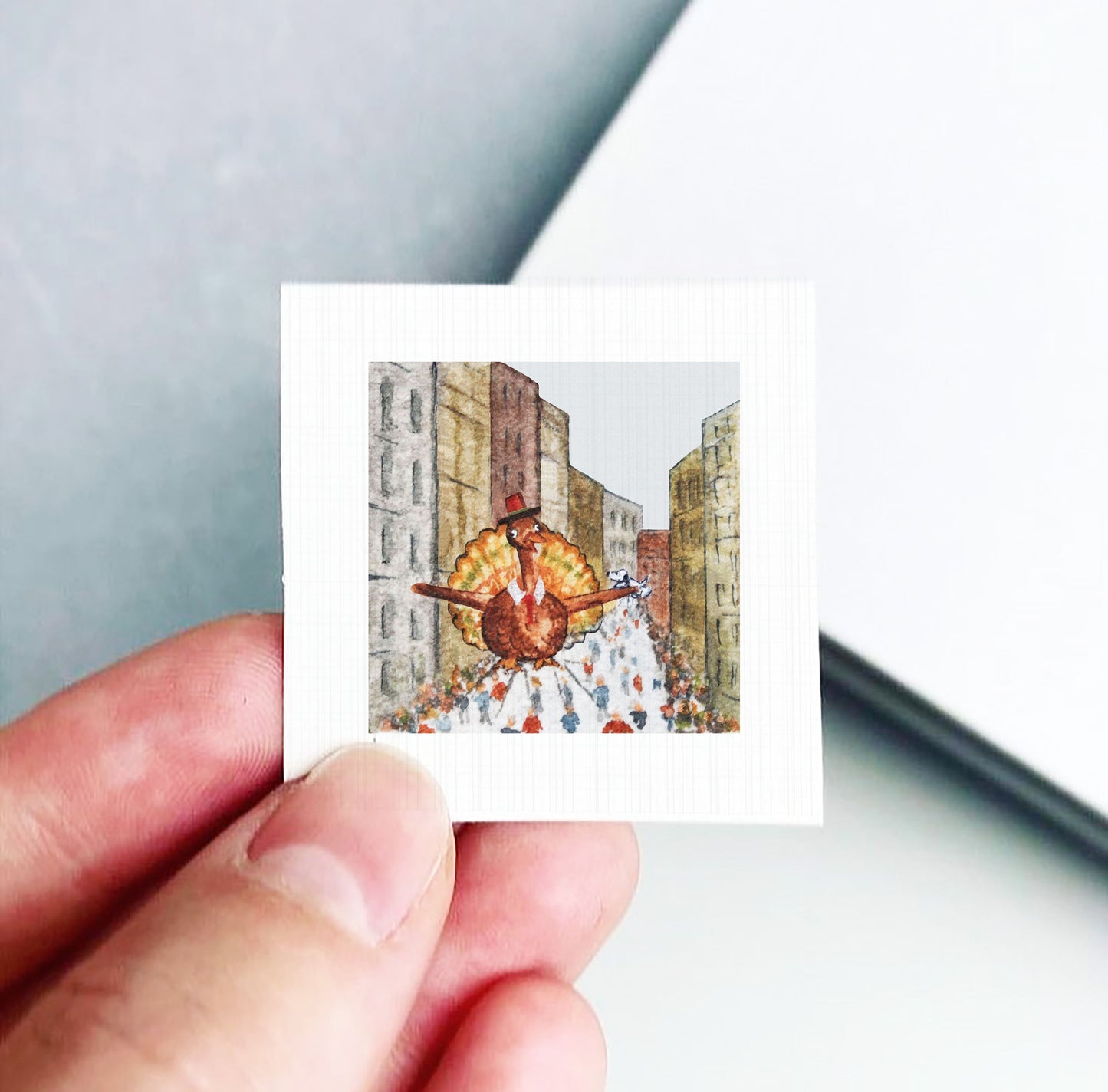 Miniature Thanksgiving Macy's Day Parade Art PRINT - Tiny 1-Inch Mini Wall Decor