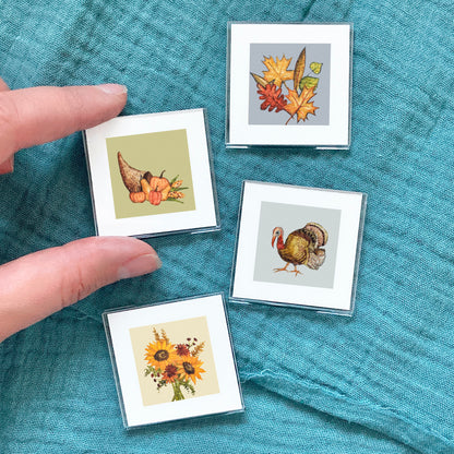 Set of 4 Tiny Thanksgiving Prints