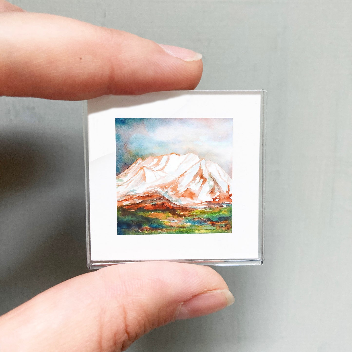 Mini 1" Mount Timpanogos, Utah Watercolor Print