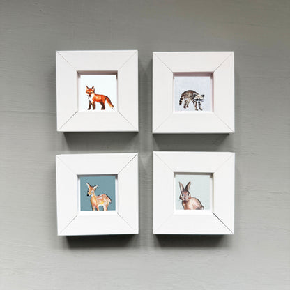 Set of 4 Tiny Woodland Animal Prints