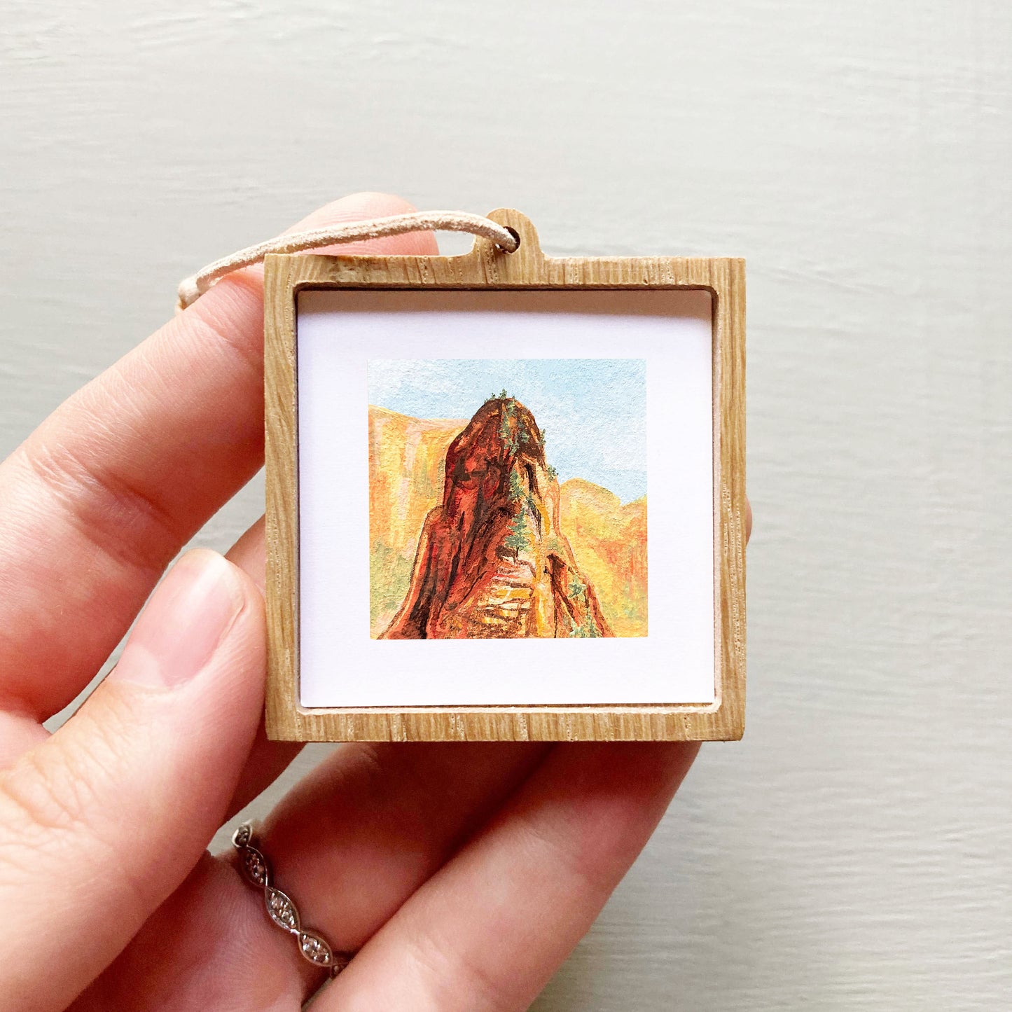 Mini 1" Angel's Landing Zion National Park Utah Gouache Print