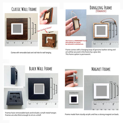 Mini 1" Raven Bird Print Tiny Gouache Art PRINT