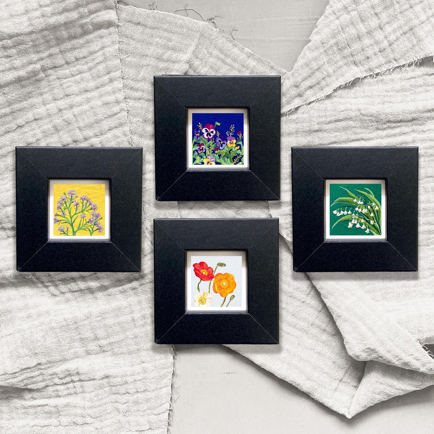 Mini 1" Birth Flowers Gouache Art PRINTS