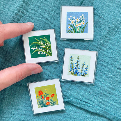 Mini 1" Birth Flowers Gouache Art PRINTS