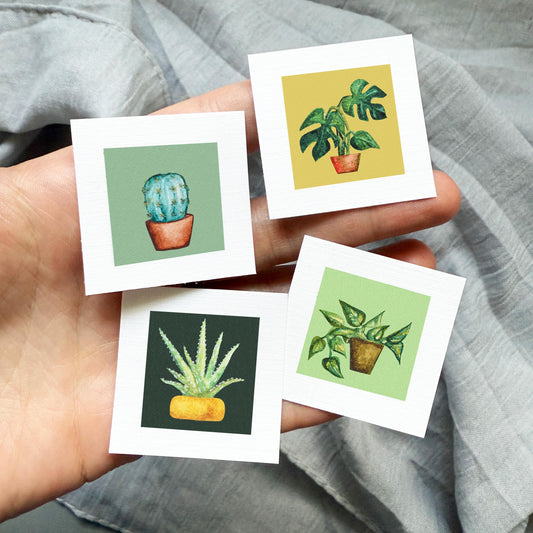 Set of 4 Tiny Houseplant Prints