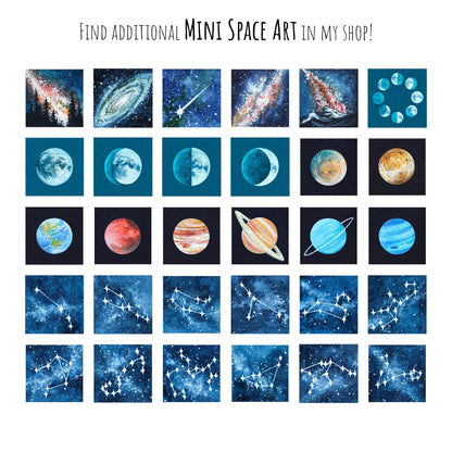 Set of 4 Tiny Moon Phases Prints