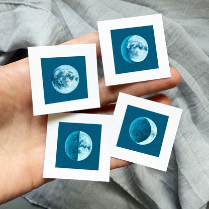 Set of 4 Tiny Moon Phases Prints