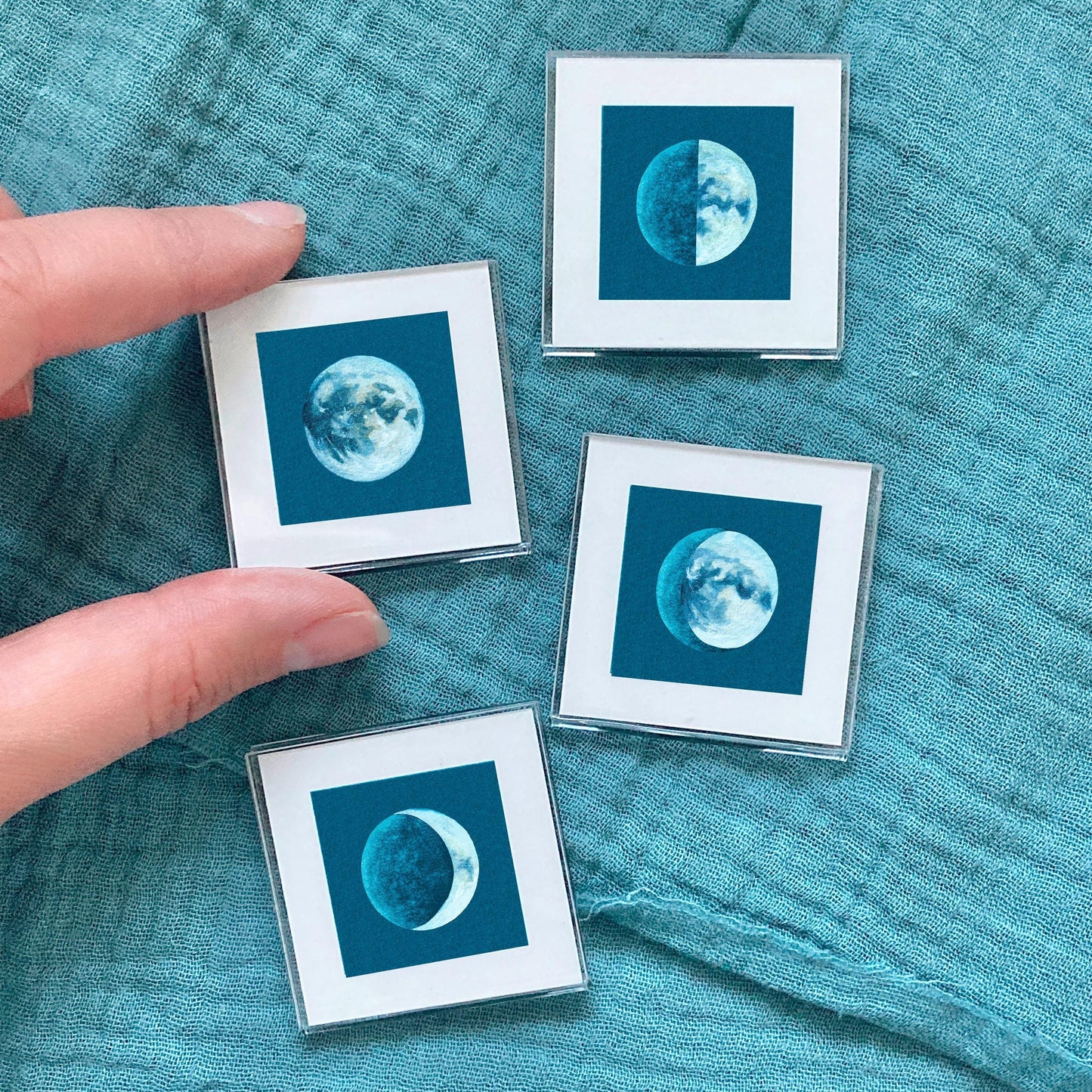 Set of 4 Tiny Moon Phases Prints