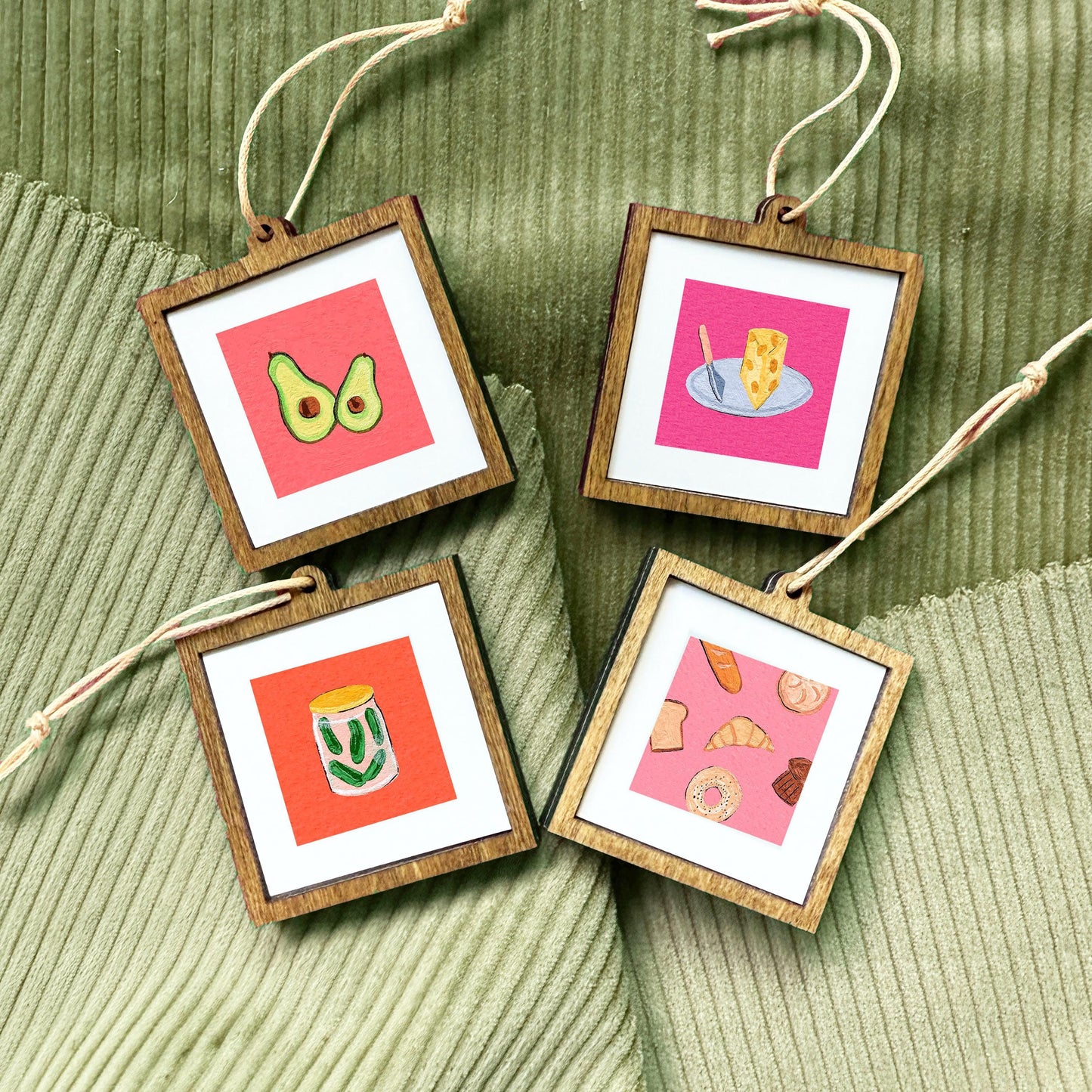Set of 4 Tiny Food Prints
