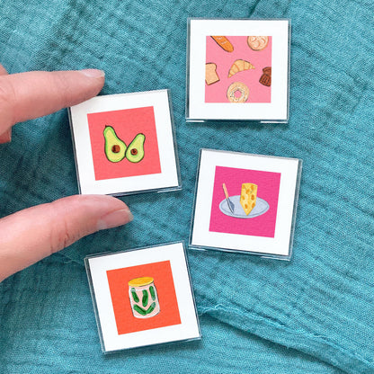 Set of 4 Tiny Food Prints