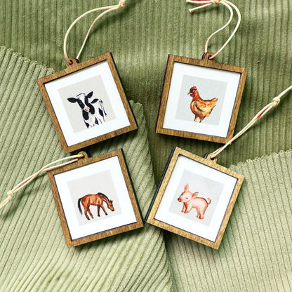 Set of 4 Tiny Farm Animal Prints