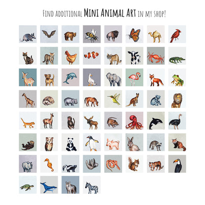 Set of 4 Tiny Farm Animal Prints