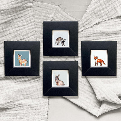 Set of 4 Tiny Woodland Animal Prints