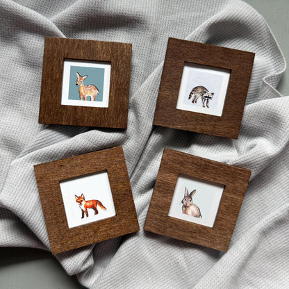 Set of 4 Tiny Woodland Animal Prints