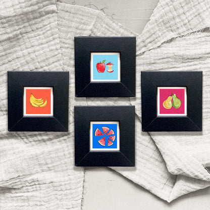Set of 4 Tiny Fruit Food Prints