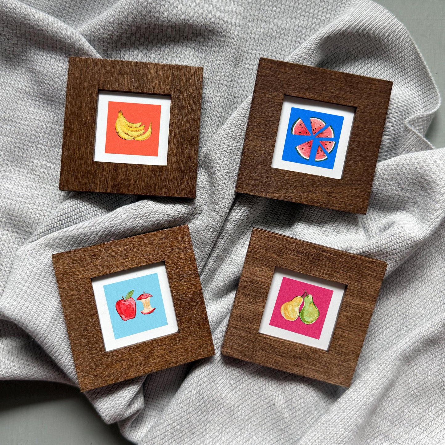 Set of 4 Tiny Fruit Food Prints