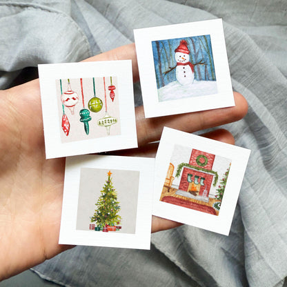 Set of 4 Tiny Christmas Prints