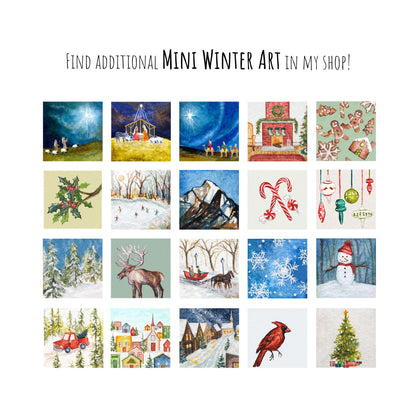 Set of 4 Tiny Christmas Prints