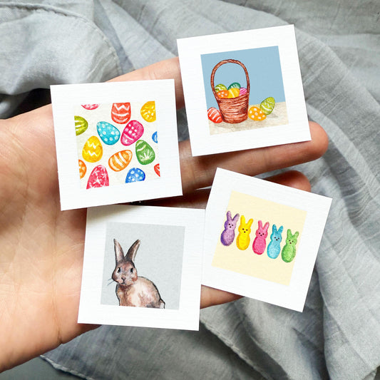 Set of 4 Tiny Easter Spring Prints