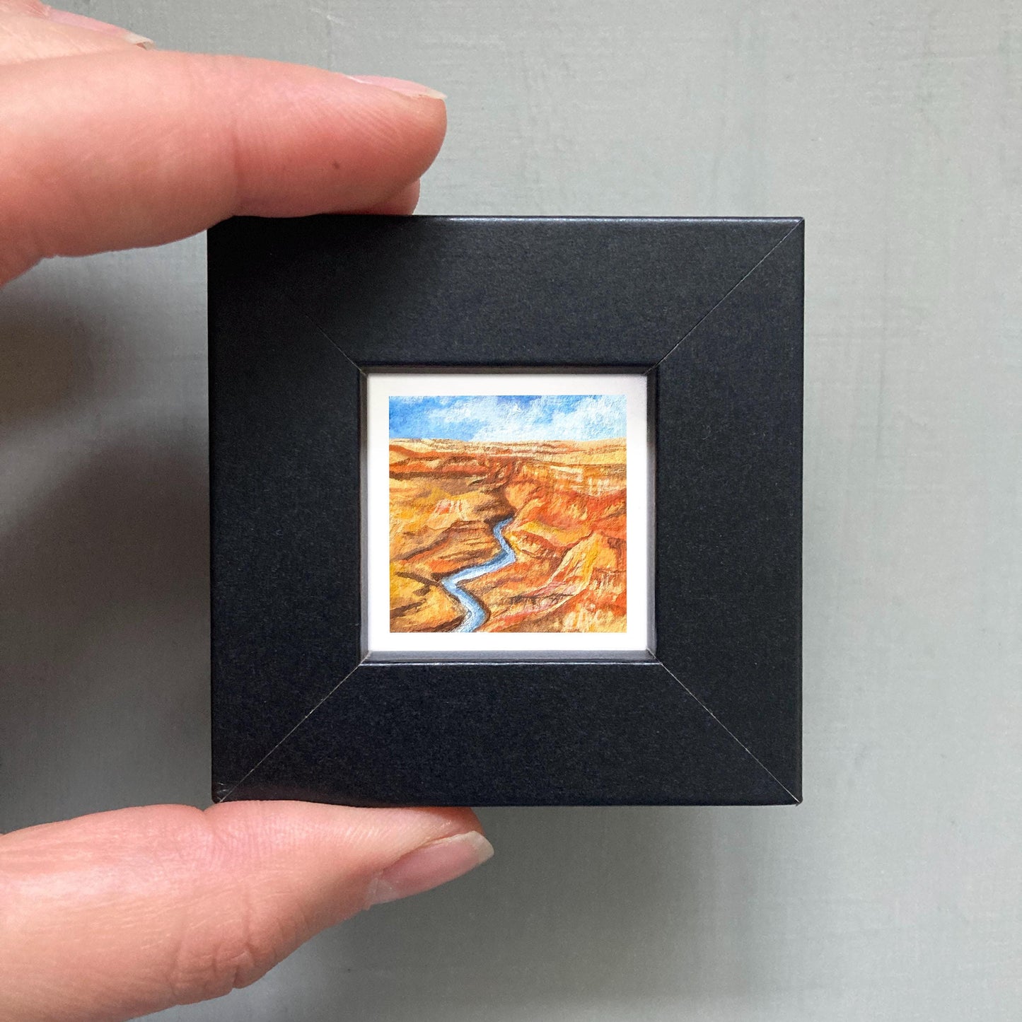 Mini 1" AZ Grand Canyon National Park Arizona USA Roadtrip Tiny Gouache Art PRINT