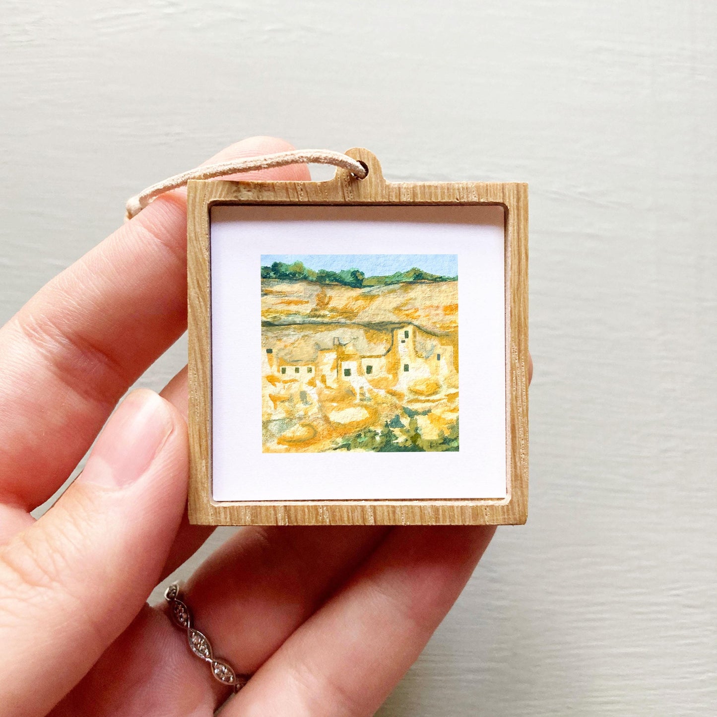 Mini 1" CO Mesa Verde National Park Colorado USA Roadtrip Tiny Gouache Art PRINT