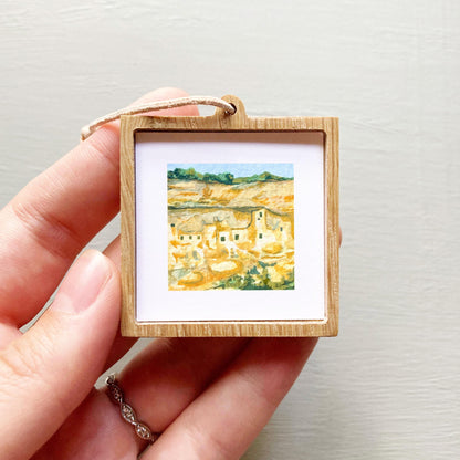 Mini 1" CO Mesa Verde National Park Colorado USA Roadtrip Tiny Gouache Art PRINT