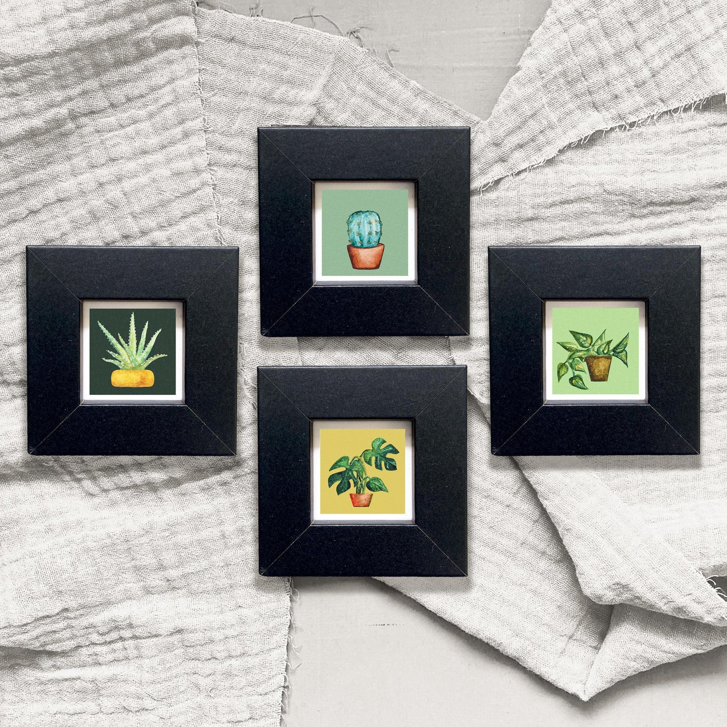 Set of 4 Tiny Houseplant Prints