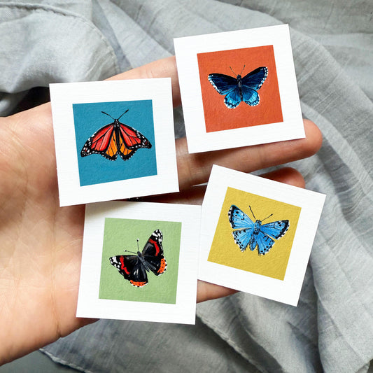 Set of 4 Tiny Butterfly Prints