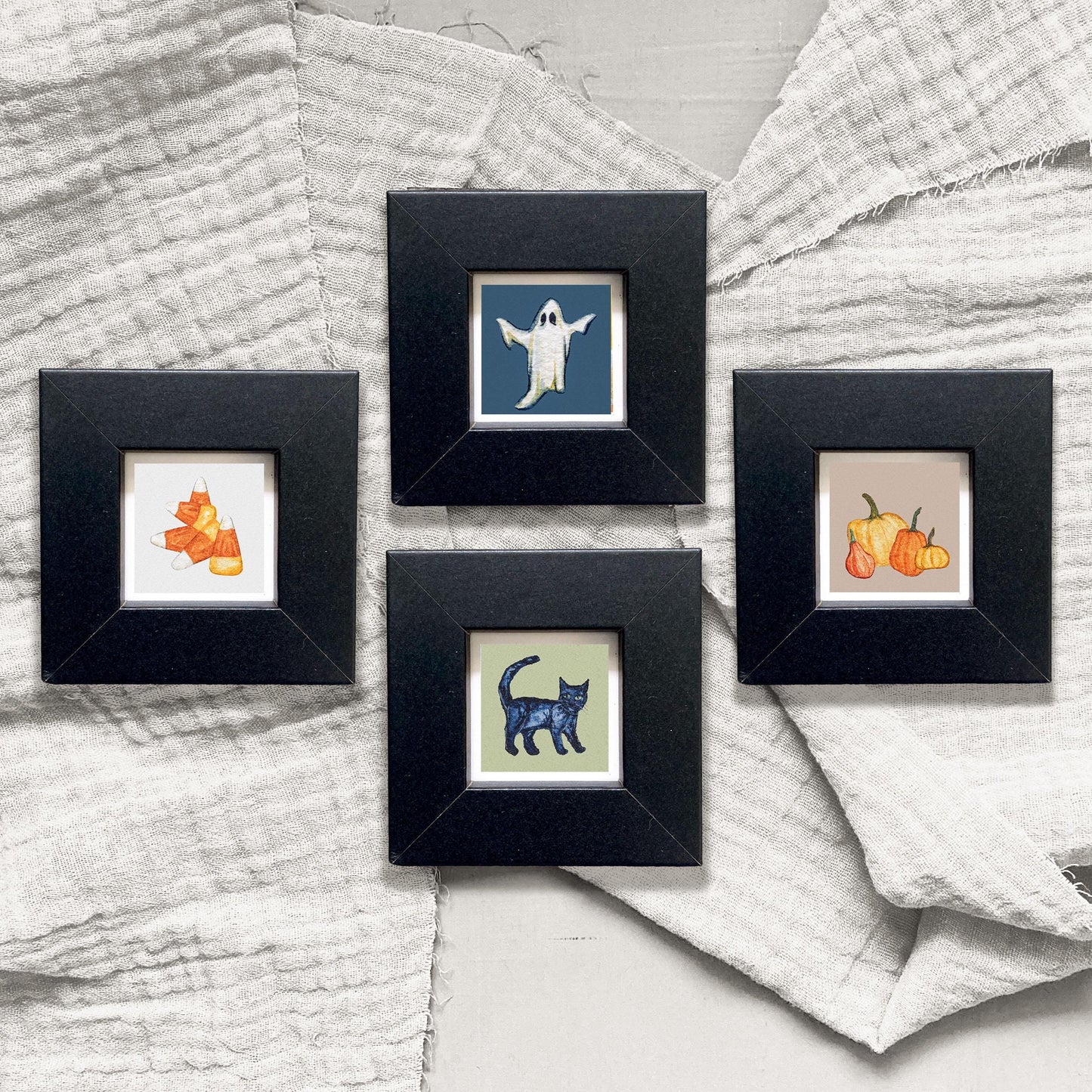 Set of 4 Tiny Halloween Prints
