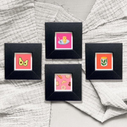 Set of 4 Tiny Food Prints