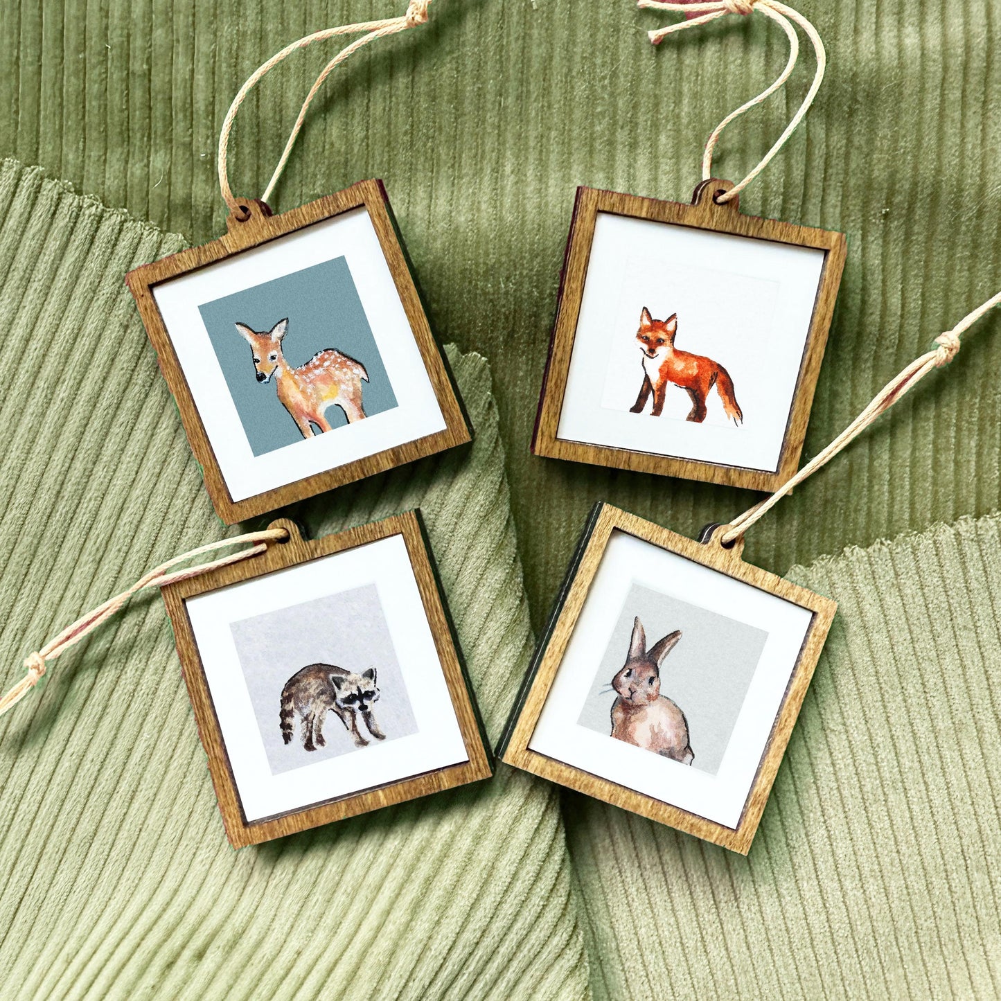 Set of 4 Tiny Woodland Animal Prints