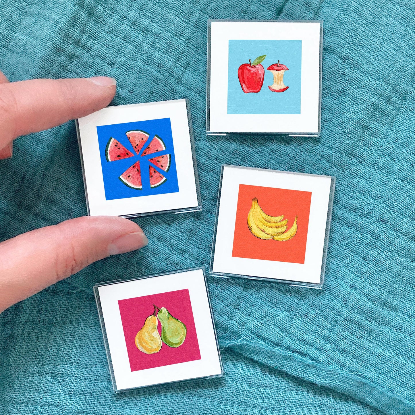 Set of 4 Tiny Fruit Food Prints