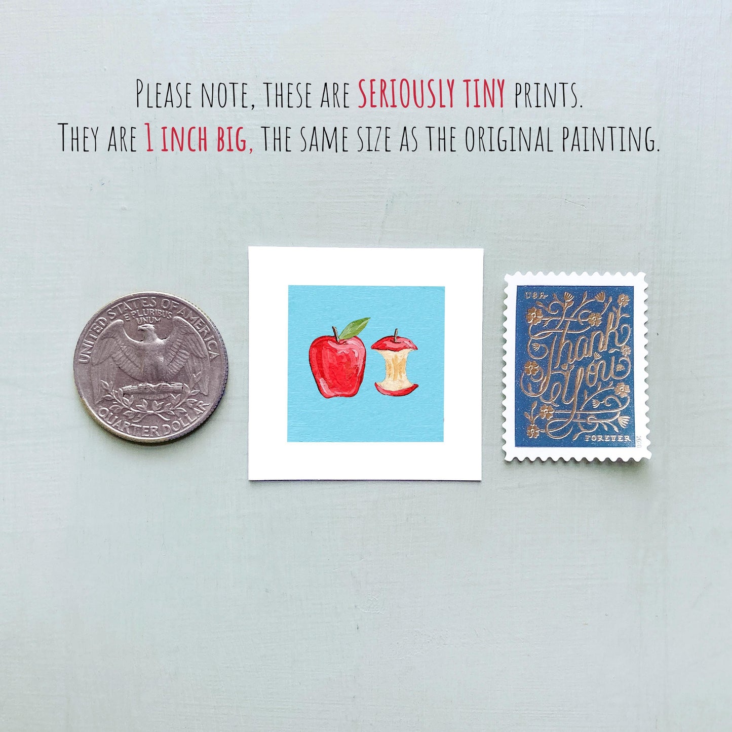 Set of 4 Tiny Fruit Food Prints